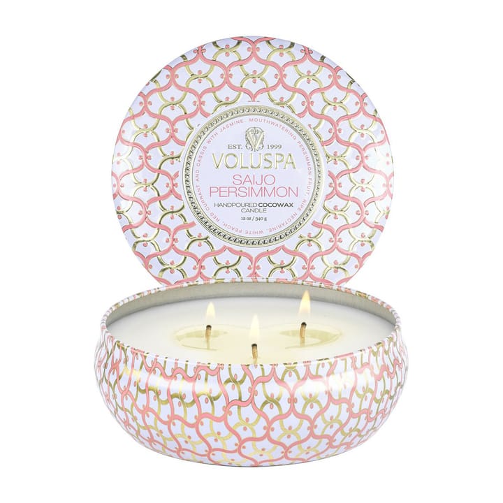 Maison Blanc 3-wick Tin geurkaars 40 uur, Saijo Persimmon Voluspa