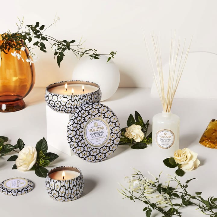 Maison Blanc Mini Tin geurkaars 25 uur, Gardenia Colonia Voluspa