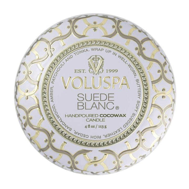 Maison Blanc Mini Tin geurkaars 25 uur, Suede Blanc Voluspa