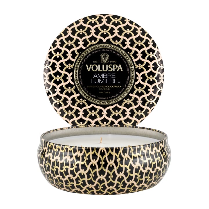 Maison Noir 3-wick Tin geurkaars 40 uur - Ambre Lumiere - Voluspa