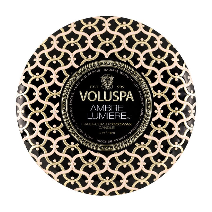 Maison Noir 3-wick Tin geurkaars 40 uur, Ambre Lumiere Voluspa
