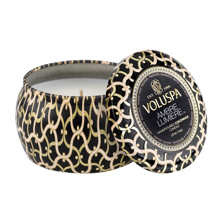 Maison Noir Mini Tin geurkaars 25 uur - Ambre Lumiere - Voluspa