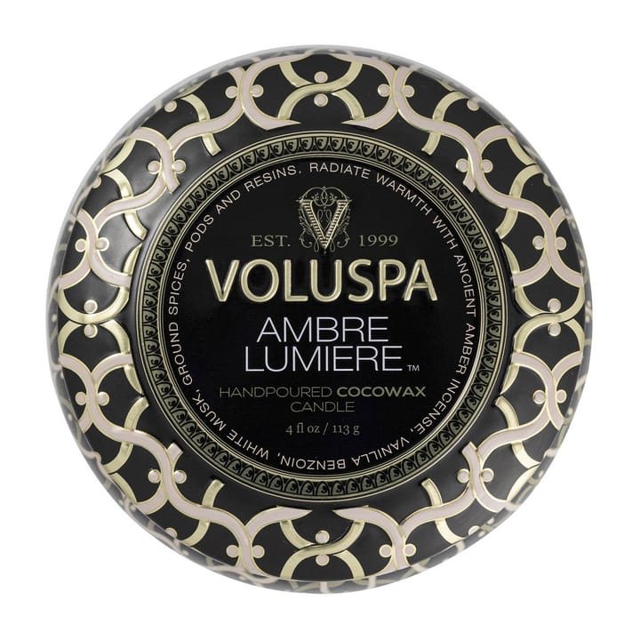 Maison Noir Mini Tin geurkaars 25 uur, Ambre Lumiere Voluspa
