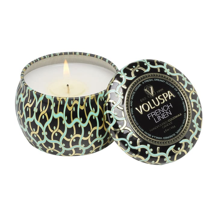 Maison Noir Mini Tin geurkaars 25 uur - French Linen - Voluspa