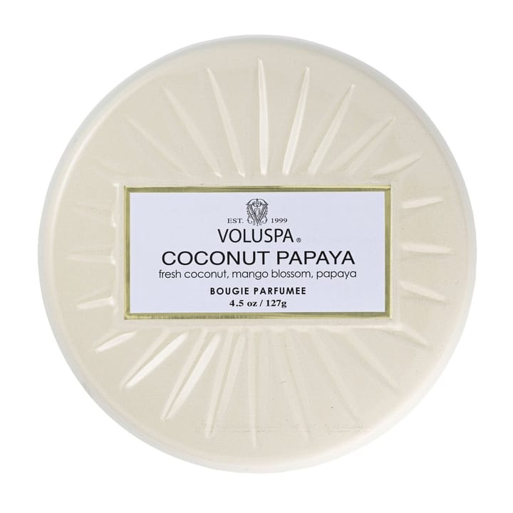 Vermeil Mini Tin geurkaars 25 uur - Coconut Papaya - Voluspa