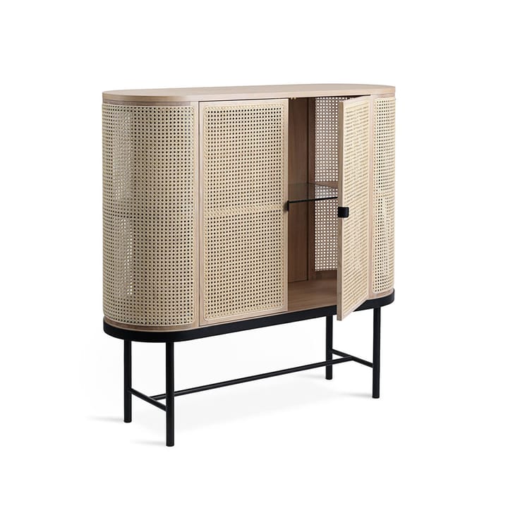 Be My Guest sideboard, rotan, witgeolied eikenhout, zwart stalen onderstel Warm Nordic