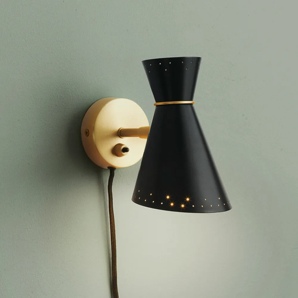 Bloom muurlamp, black noir/warm white, stripe Warm Nordic