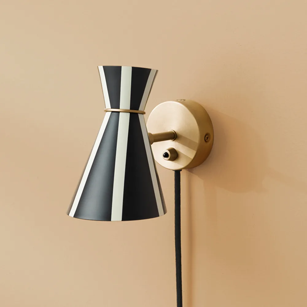 Bloom muurlamp, black noir/warm white, stripe Warm Nordic