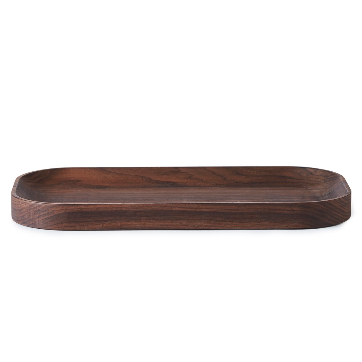 Warm Nordic Carved Wood dienblad ovaal Walnoot | Scandinavisch Interieur | Dienbladen | Bruin