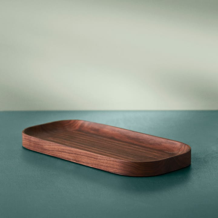 Carved Wood dienblad ovaal - Walnoot - Warm Nordic
