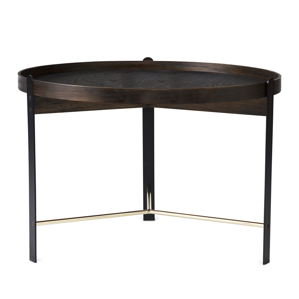 Warm Nordic Compose salontafel o70 cm met messing onderstel oak