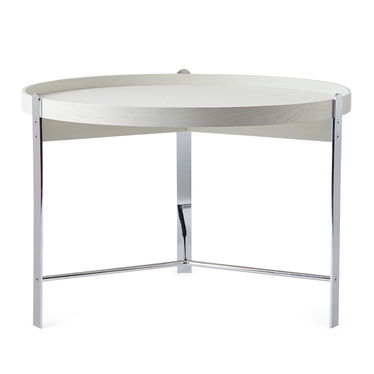 Warm Nordic Compose salontafel o70 cm met verchroomd onderstel Warm white