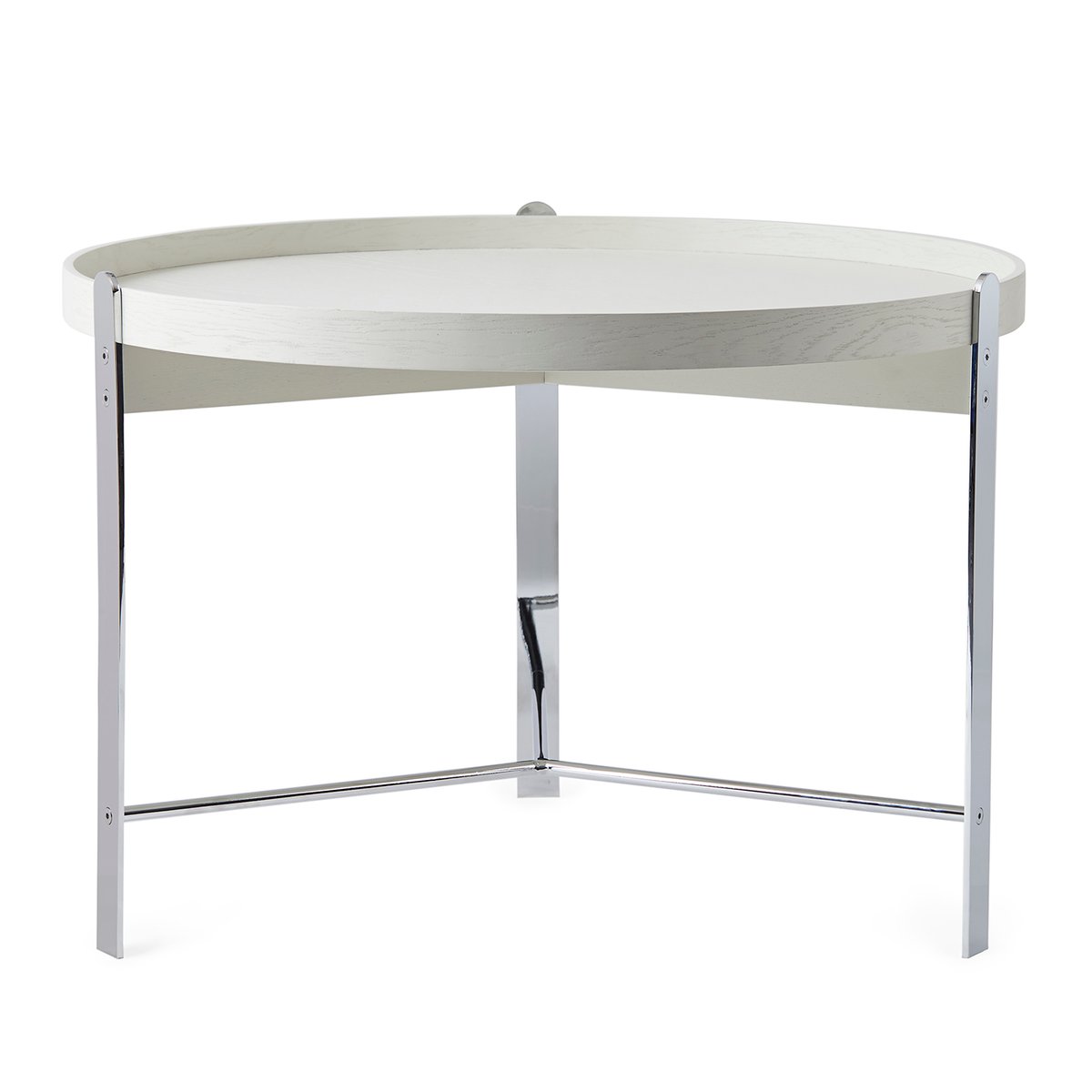 Warm Nordic Compose salontafel Ø70 cm met verchroomd onderstel Warm white