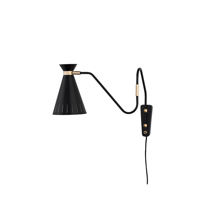 Cone muurlamp - black noir, messing details - Warm Nordic