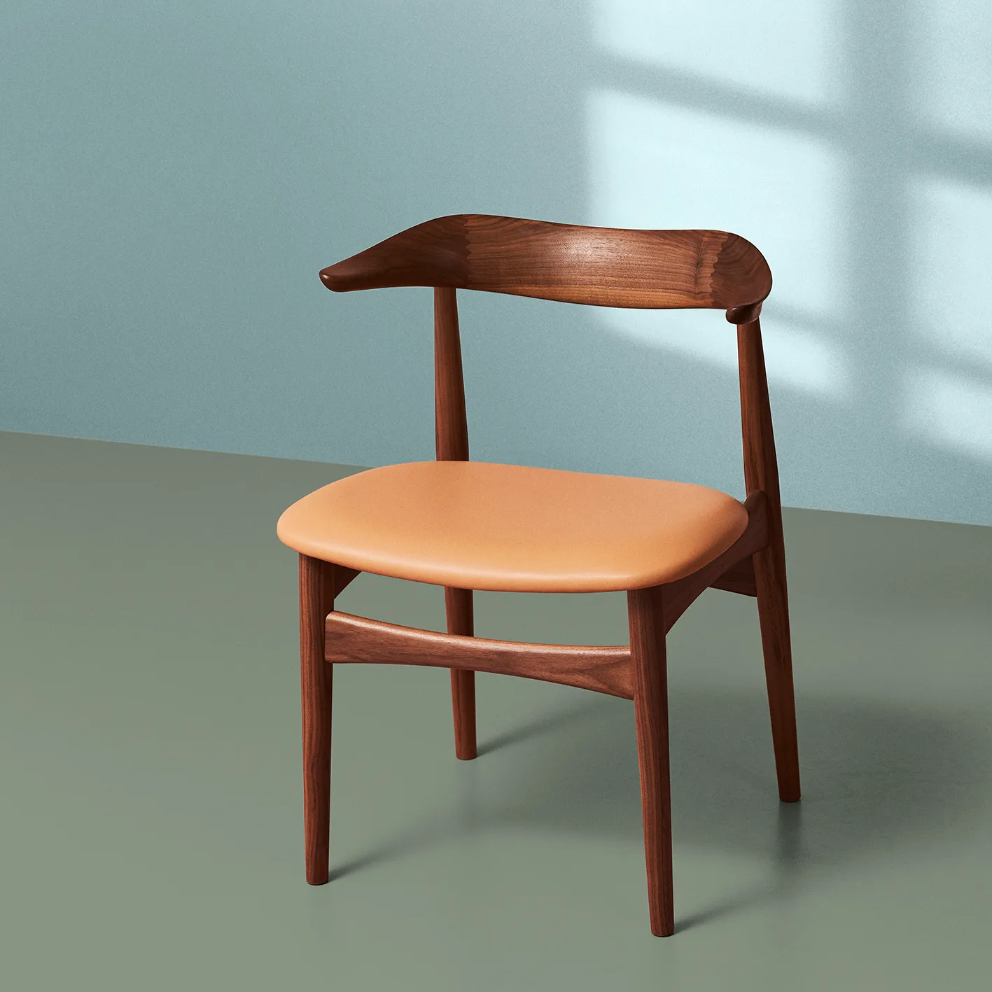 Cow Horn stoel walnoten, Soavé nature Warm Nordic