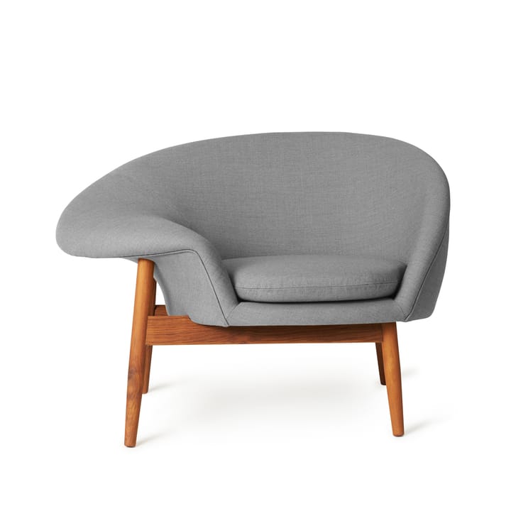 Fried Egg Fauteuil - stof canvas 134 grey melange, geoliede teakhouten poten - Warm Nordic