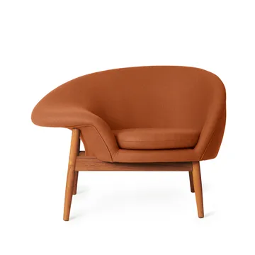 Fried Egg Fauteuil - stof hero 481 caramel, geoliede teakhouten poten - Warm Nordic