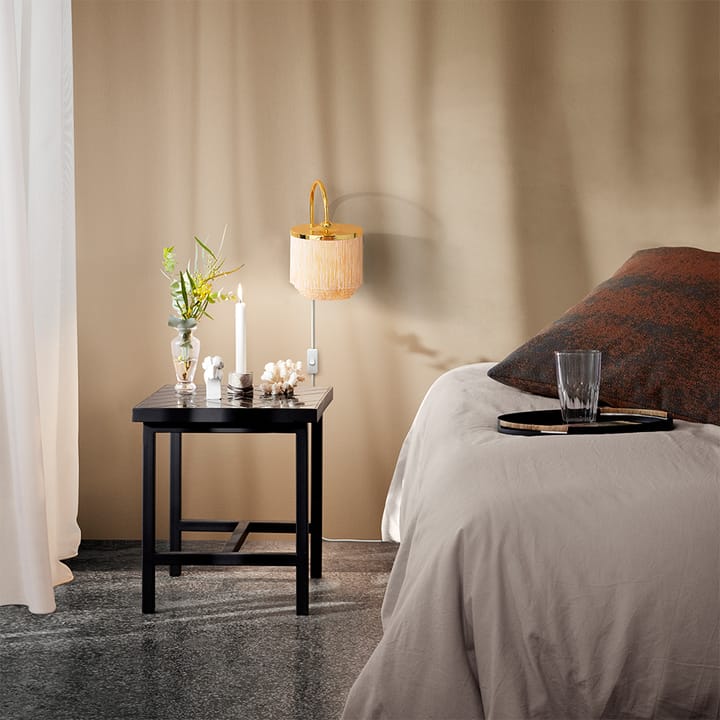 Fringe muurlamp, pale pink, met messing geplateerd staal Warm Nordic