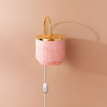 Fringe muurlamp - pale pink, met messing geplateerd staal - Warm Nordic