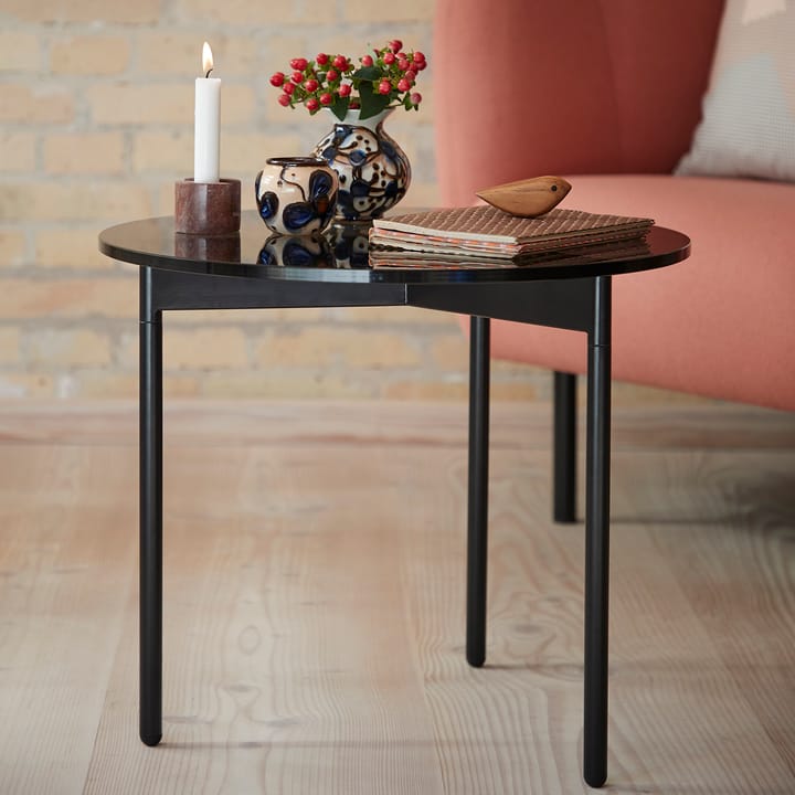 From Above salontafel Ø52 cm zwart onderstel, Grijs Warm Nordic
