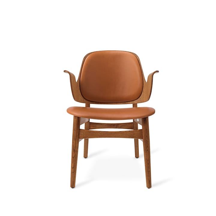 Gesture loungestoel - leer silk 250 cognac, teakgeolied eikenhouten onderstel - Warm Nordic