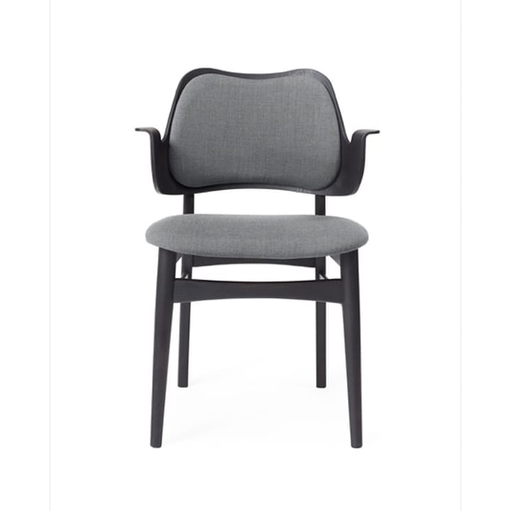 Gesture stoel, beklede zitting&rugleuning - stof canvas 134 grey melange, zwartgelakt beukenhouten onderstel, gestoffeerde zitting, gestoffeerde rug - Warm Nordic
