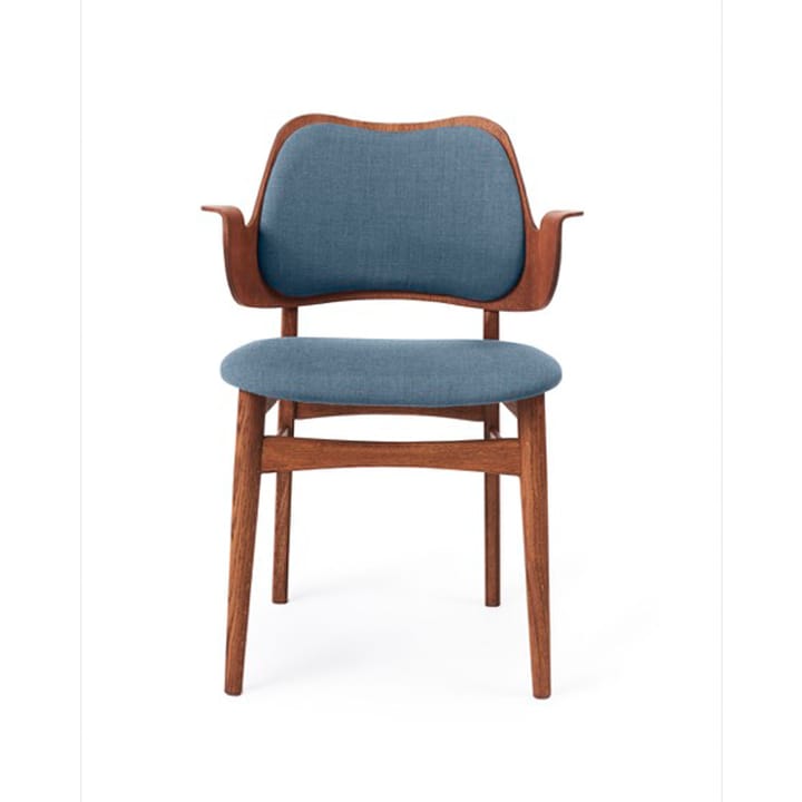 Gesture stoel, beklede zitting&rugleuning - stof canvas 734 denim, teakgeolied eikenhouten onderstel, gestoffeerde zitting, gestoffeerde rug - Warm Nordic