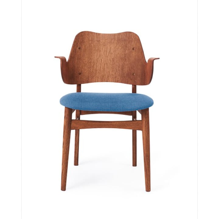 Gesture stoel, gestoffeerde zitting - Sea blue-teakgeolied eikenhouten onderstel - Warm Nordic
