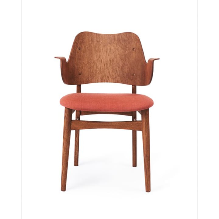 Gesture stoel, gestoffeerde zitting - stof canvas 566 peachy pink, teakgeolied eikenhouten onderstel, gestoffeerde zitting - Warm Nordic