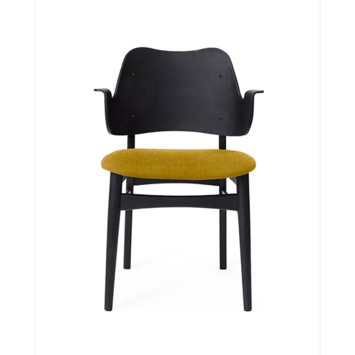 Gesture stoel, gestoffeerde zitting - Yellow-zwartgelakt beukenhouten onderstel - Warm Nordic