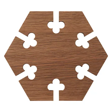 Gourmet Wood Trivet hexagon - Eiken - Warm Nordic