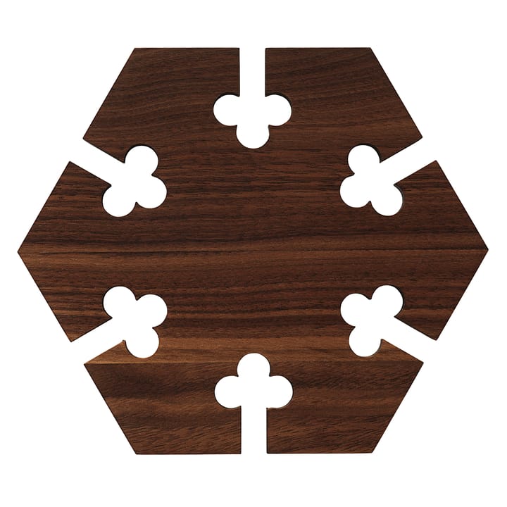Gourmet Wood Trivet hexagon - Walnoot - Warm Nordic