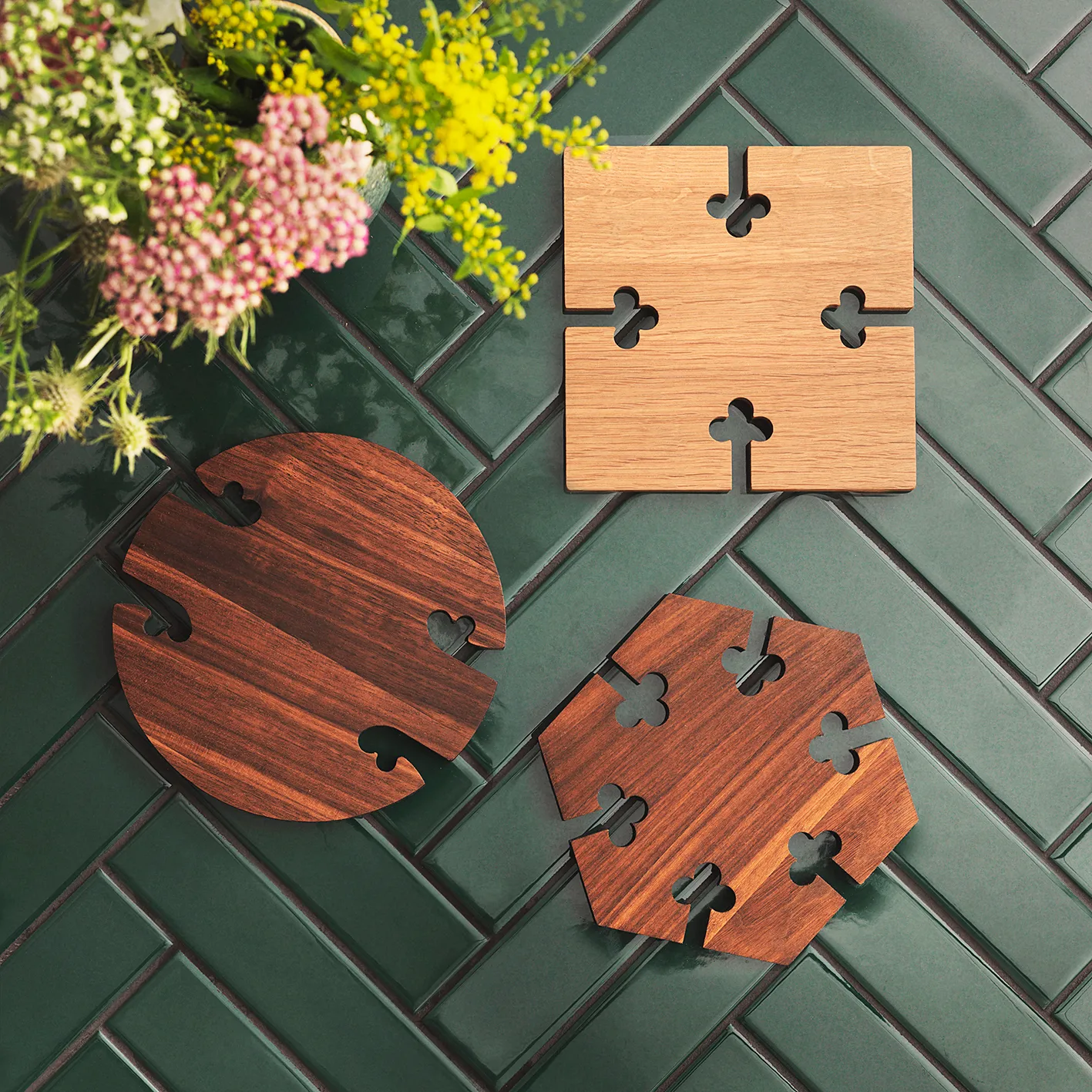 Gourmet Wood Trivet square, Eiken Warm Nordic
