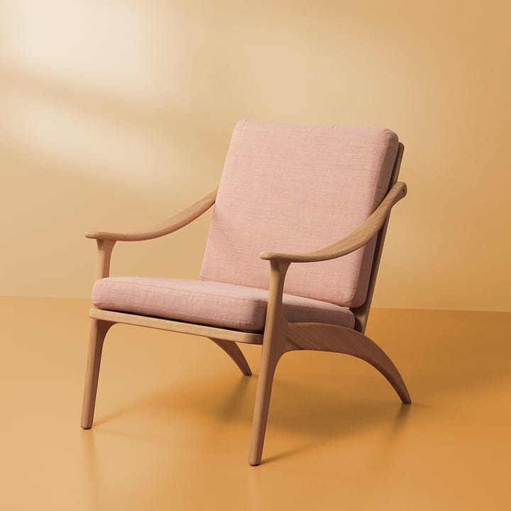 Lean Back Canvas fauteuil witgeolied eikenhout, Pale rose Warm Nordic