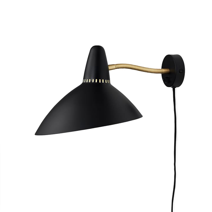 Lightsome muurlamp - black noir, messing detail - Warm Nordic