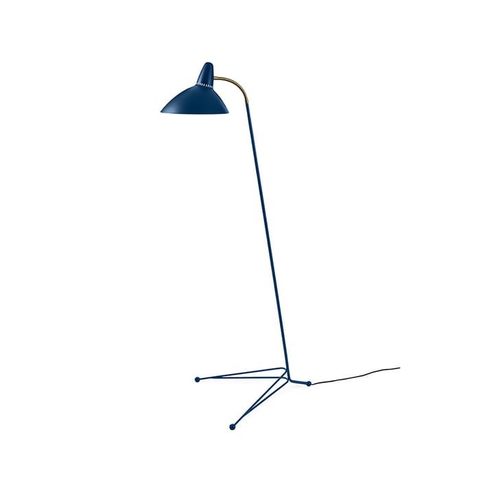 Lightsome vloerlamp - azure blue, messing detail - Warm Nordic