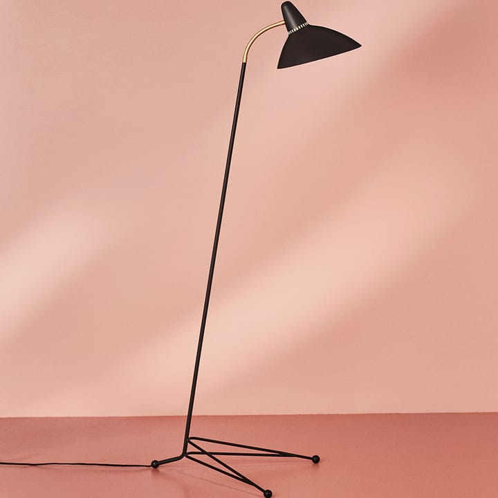Lightsome vloerlamp, azure blue, messing detail Warm Nordic