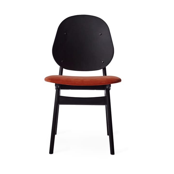 Noble Stoel, stof brick red, zwartgelakt beukenhouten onderstel Warm Nordic