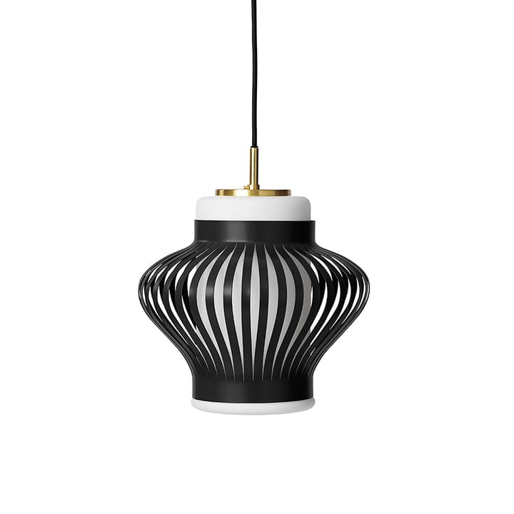 Opal Lamella hanglamp - black noir, gezandstraald opaalglas - Warm Nordic