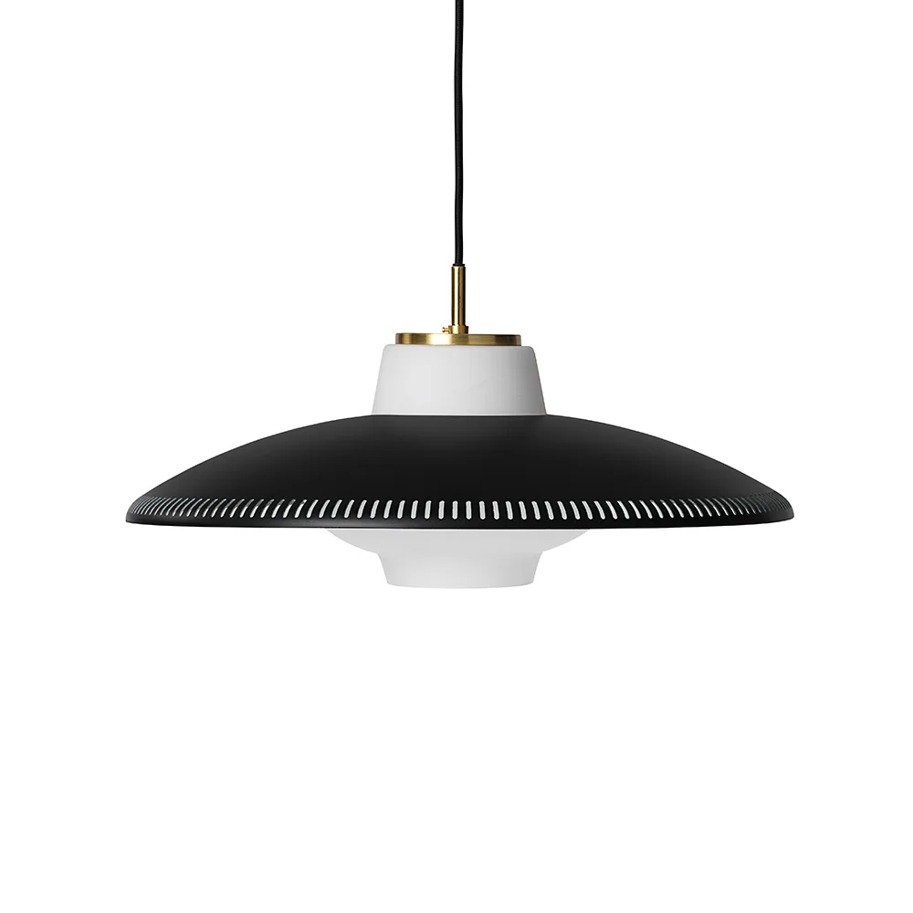 Opal Shade hanglamp, black noir, gezandstraald opaalglas Warm Nordic