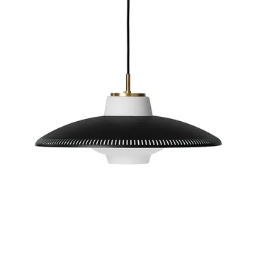 Opal Shade hanglamp - black noir, gezandstraald opaalglas - Warm Nordic