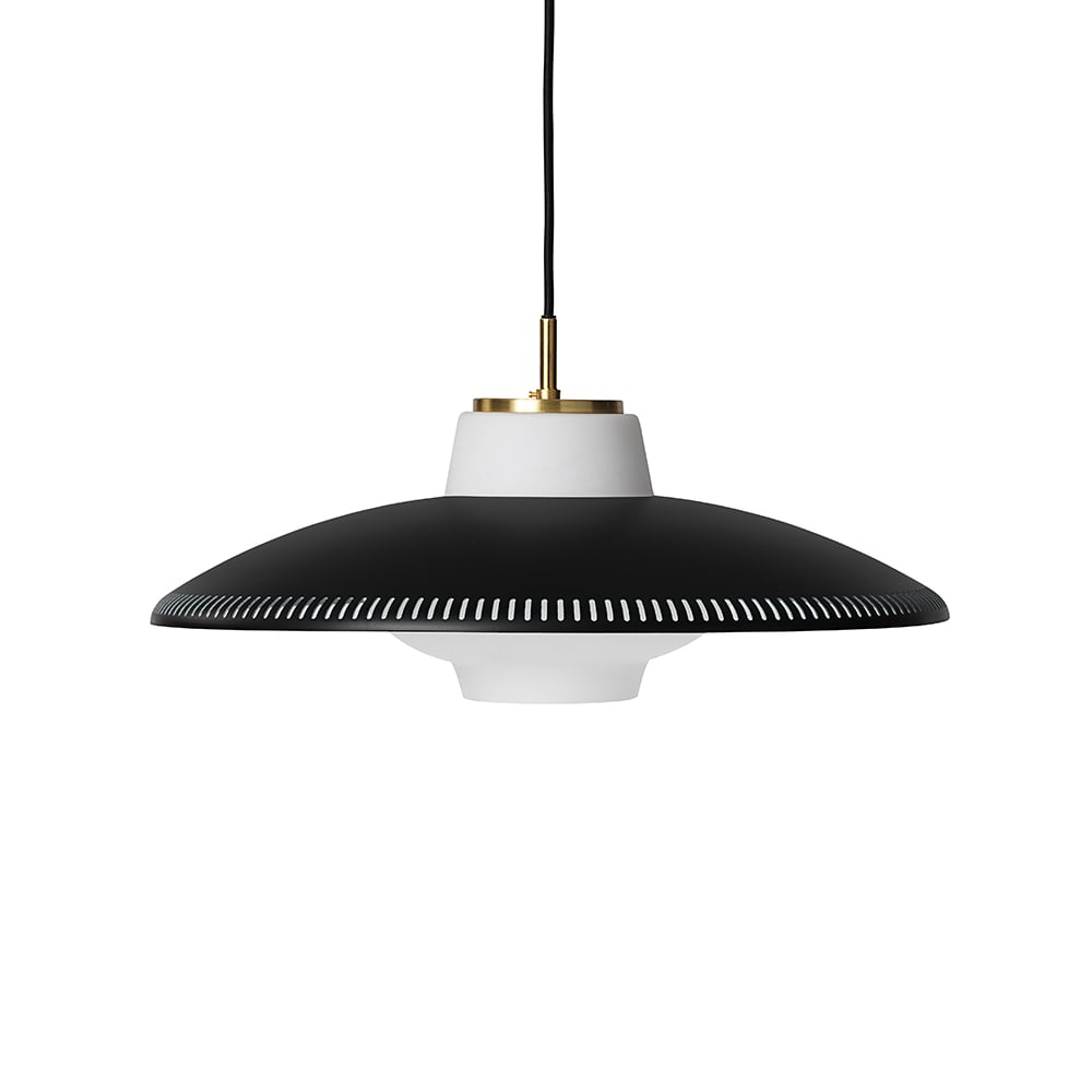 Warm Nordic Opal Shade hanglamp black noir, gezandstraald opaalglas