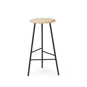 Pebble barkruk - essenhout geolied, h.75, zwart onderstel - Warm Nordic