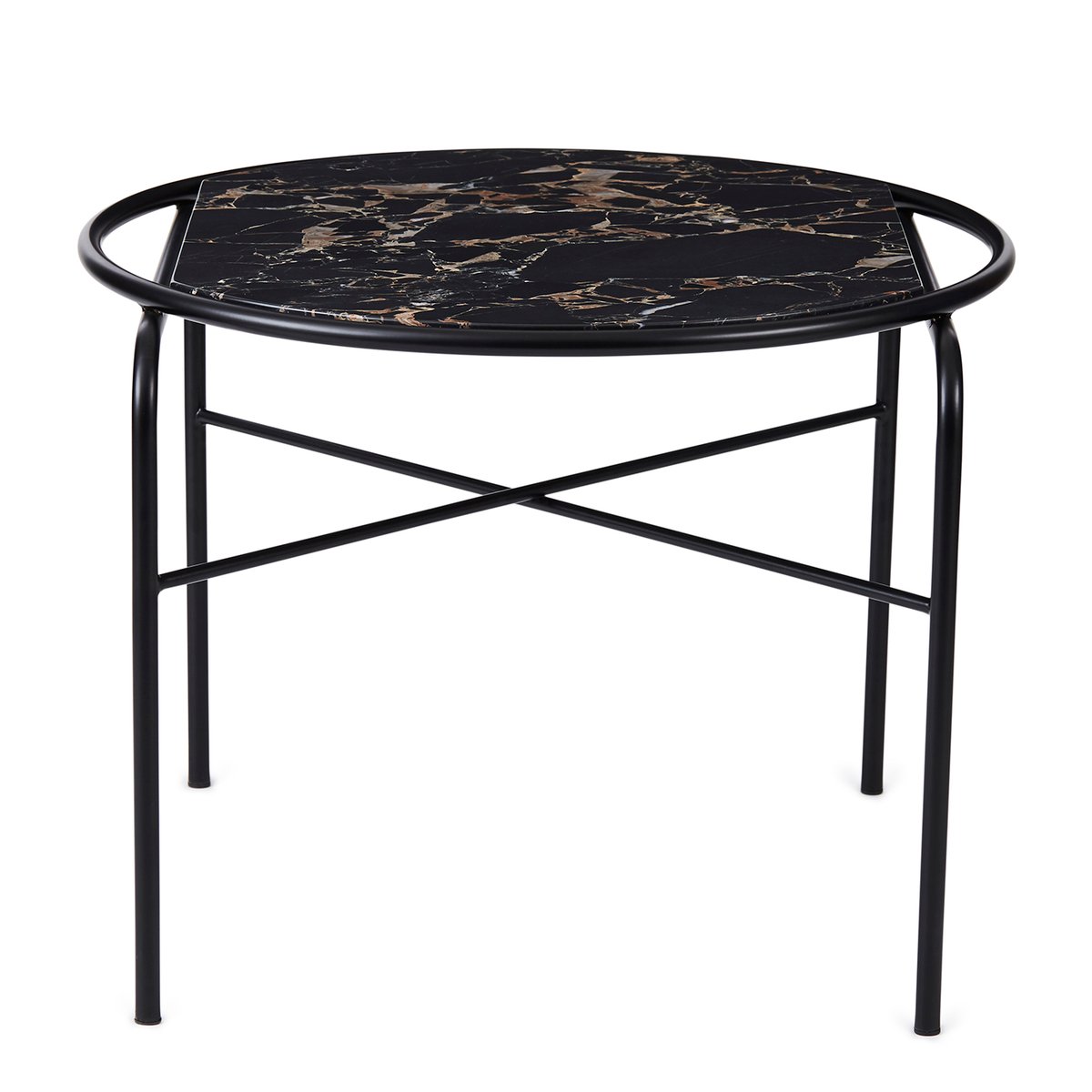 Warm Nordic Secant salontafel marmer o60 cm Black-gold