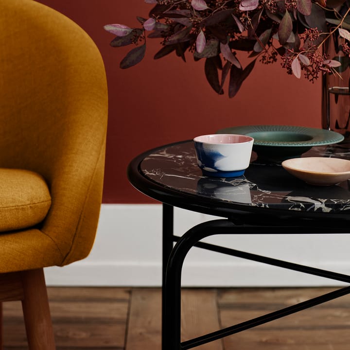 Secant salontafel marmer Ø60 cm, Black-gold Warm Nordic