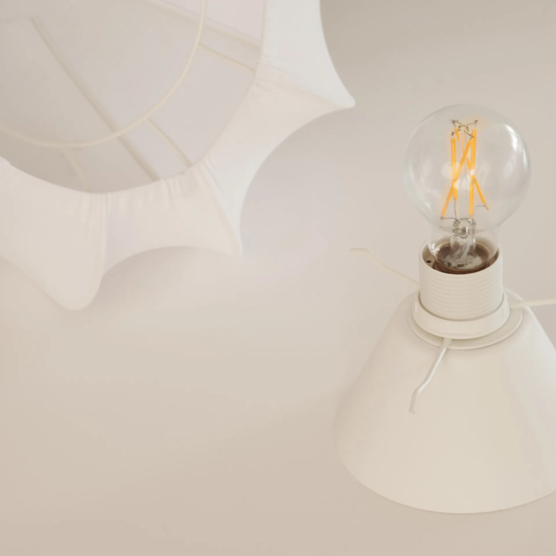 Anna plafond mini Ø30 cm, White katoen Watt & Veke