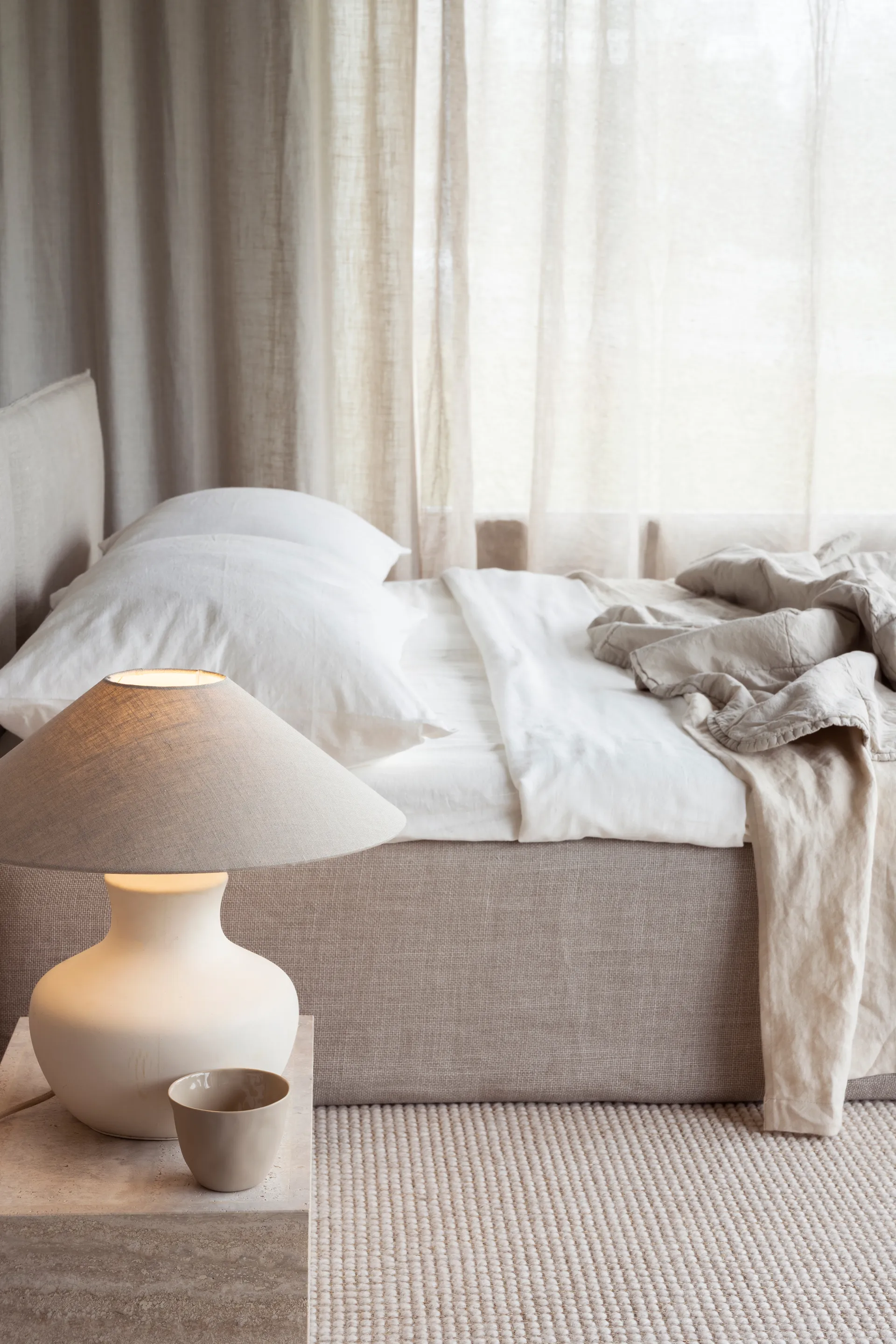 Basic flat lampenkap Ø42 cm, Natuurlijk Watt & Veke