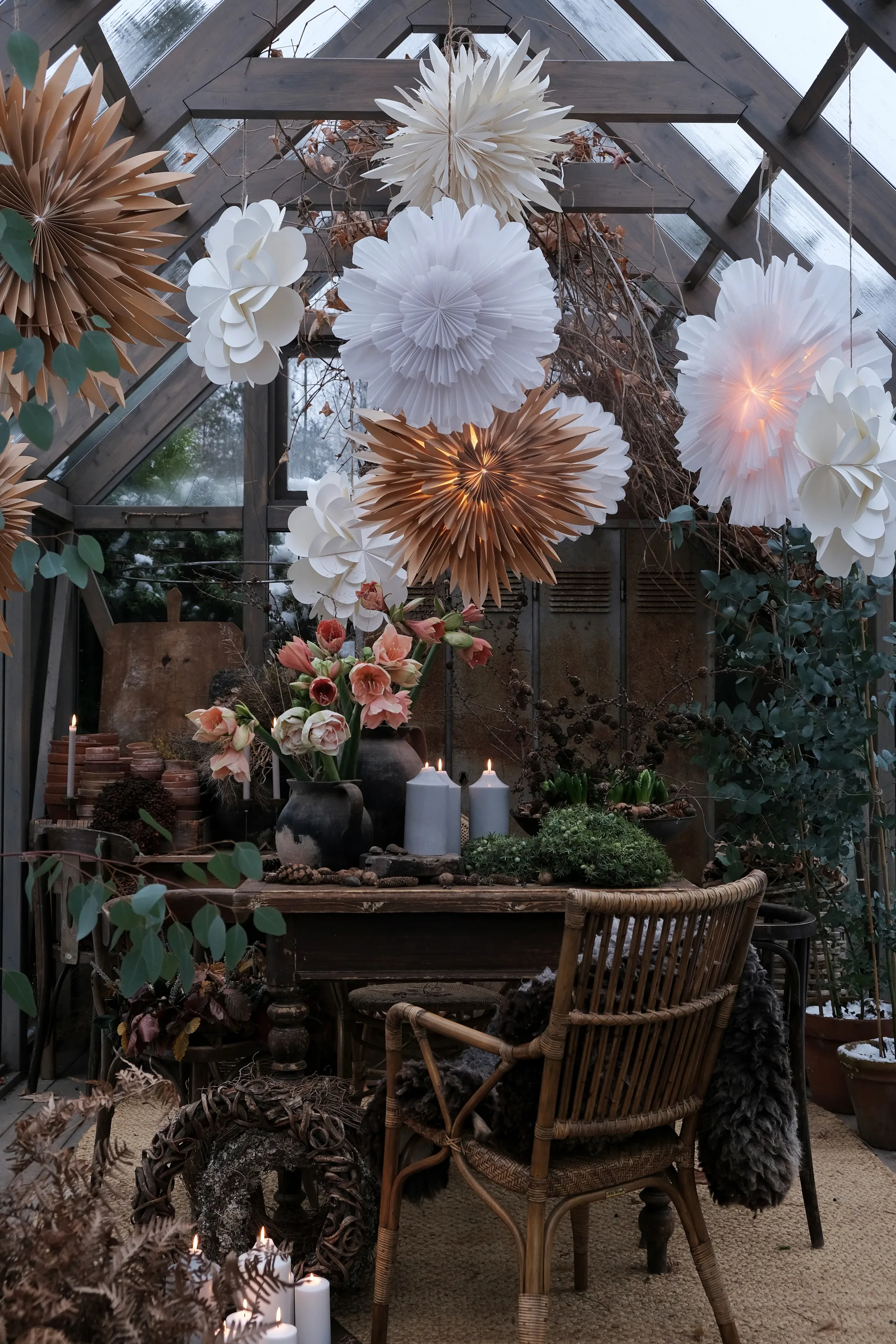 Eldig kerstster Ø70 cm, Wit Watt & Veke