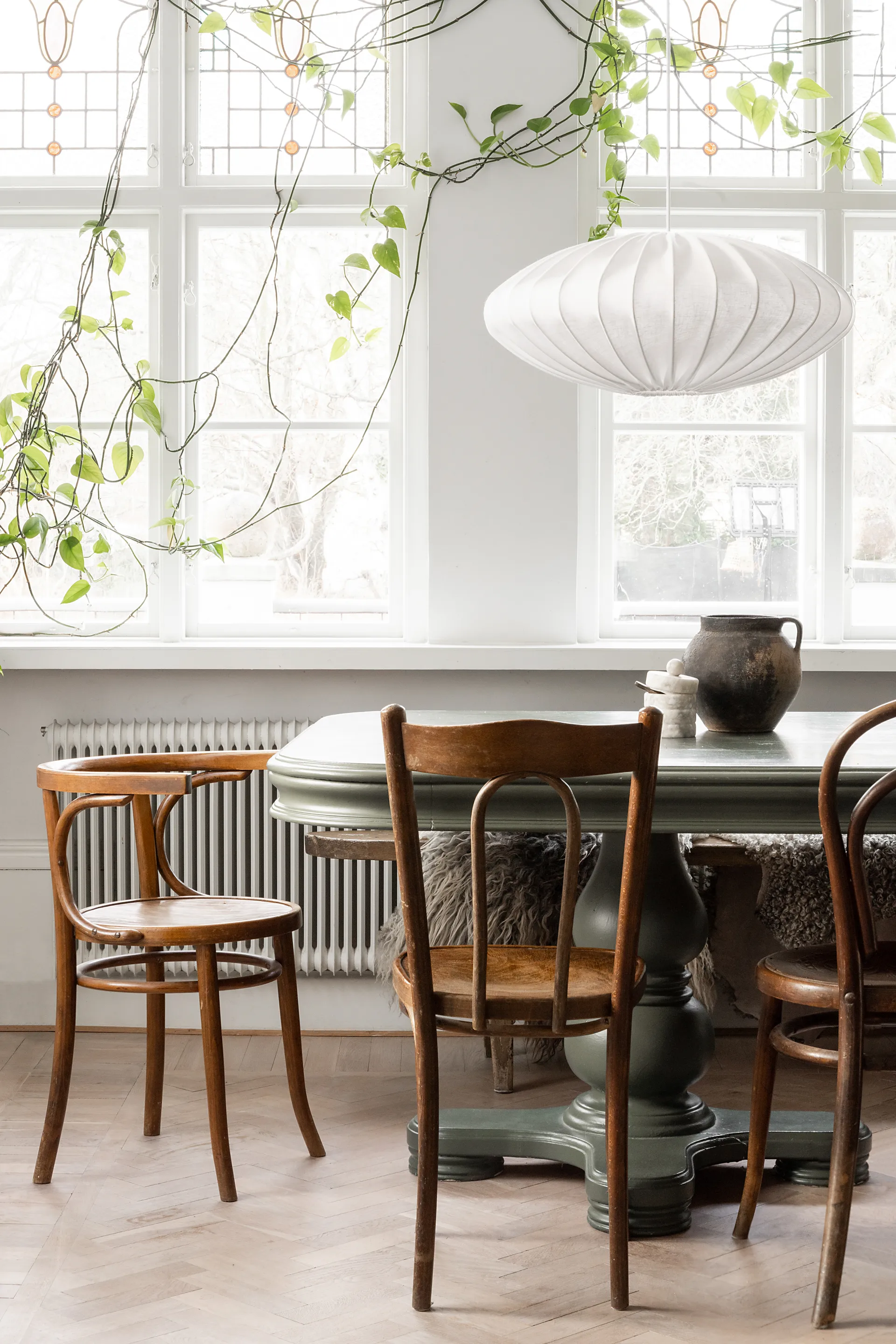 Ellipse lampenkap 65 cm linnen, Wit Watt & Veke