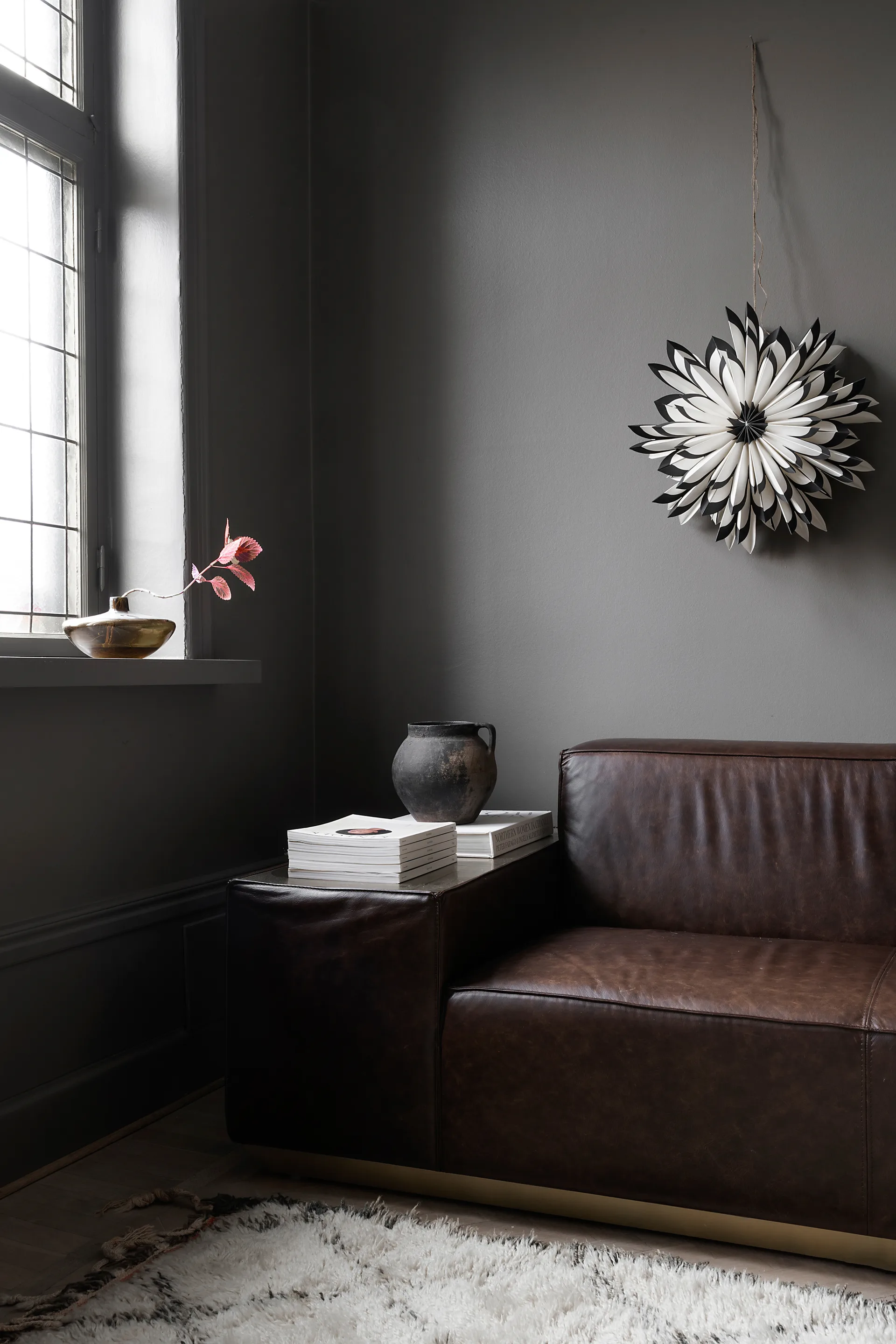 Freja adventsster Ø50 cm, Wit-zwart Watt & Veke